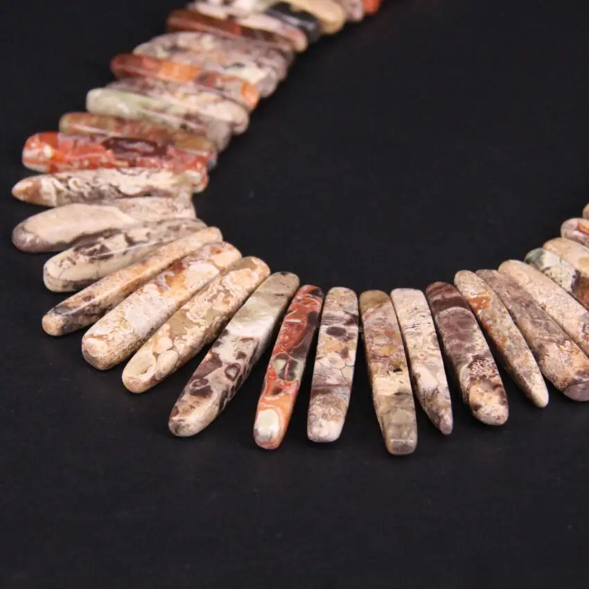 Ожерелье с подвеской 15 5 &quot/волнистый бисер из Натурального Коричневого камня|stick