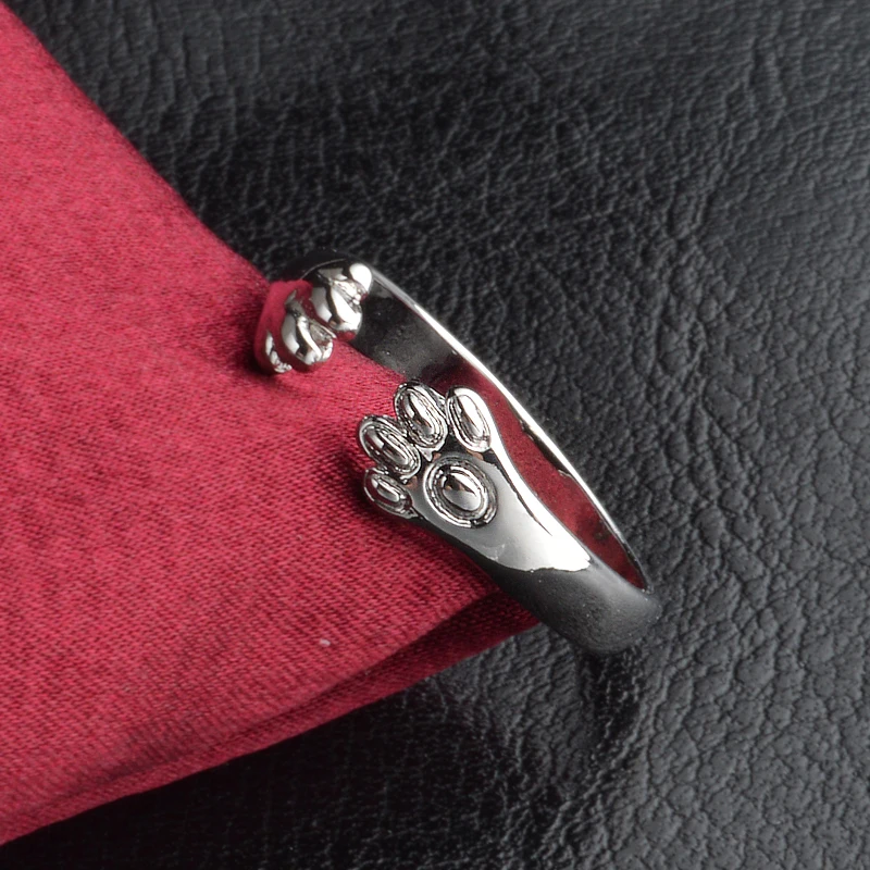 

Punk Style Paw Design Fashion 925 Sterling Silver Rings For Woman And Men Wedding Party Rings Jewelry Band Cuff Anillos