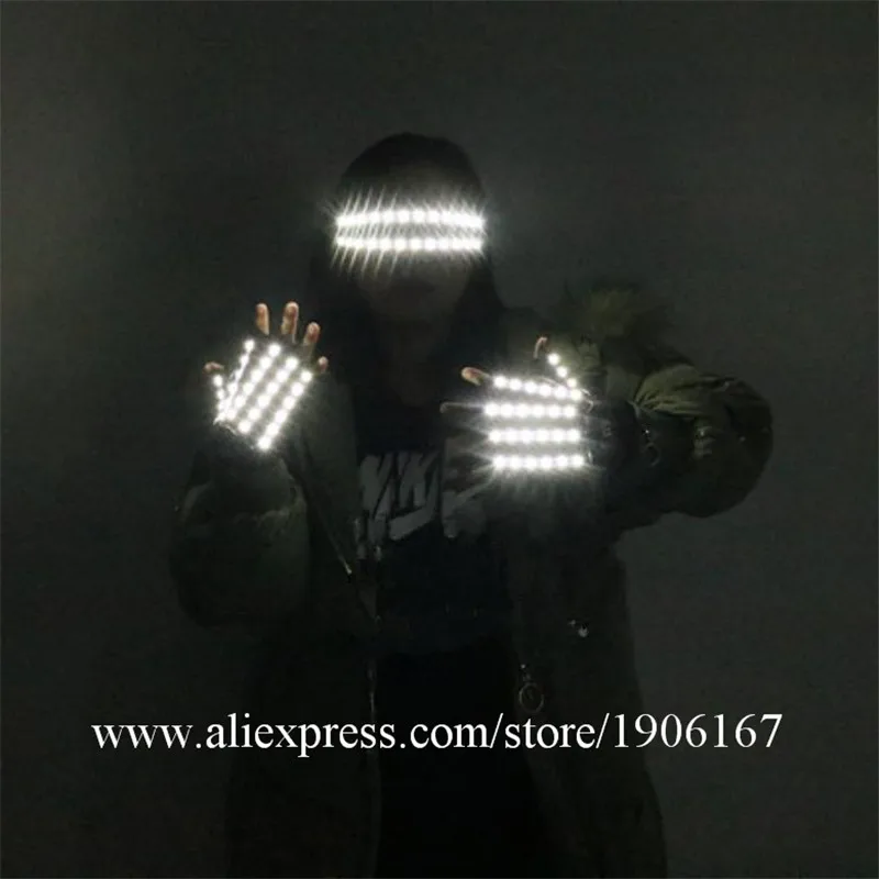 Bright LED Stage Costumes Light Up Gloves Luminous halloween Glasses Led Illuminated Props Party Event Supplies | Дом и сад