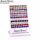 Женские серьги в форме сердца ASONSTEEL, 60 парлот, из нержавеющей стали, серебристого цвета
