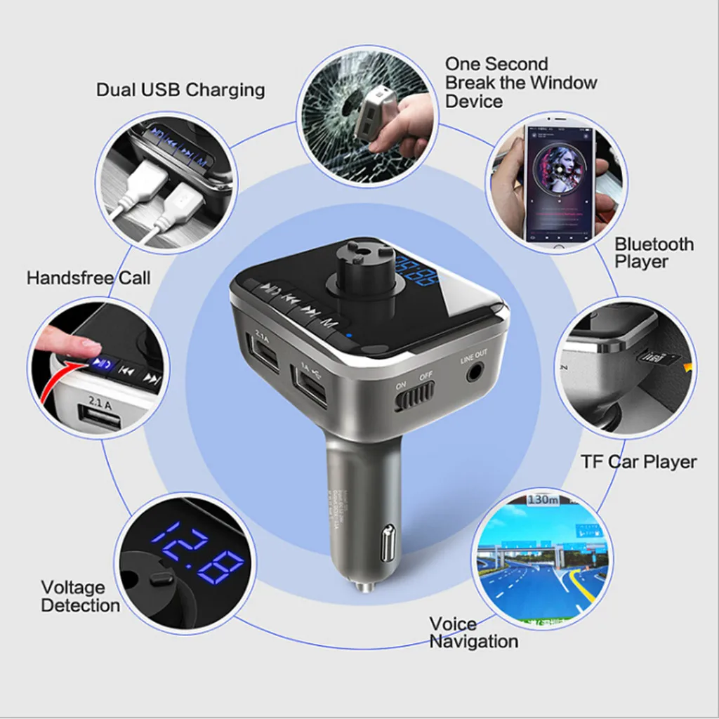 Автомобильное зарядное устройство EPULA U Disk/tf карта музыкальный Bluetooth плеер fm