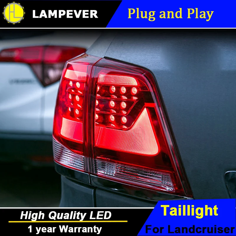 Автомобильный задний фонарь для Toyota Land Cruiser задние фонари 2011-2014 светодиодный DRL +