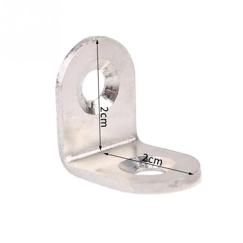10pcs 2x2cm Steel Right Angle Bracket Corner Brace Joint 2 Holes Silver For Furniture fittings | Обустройство дома