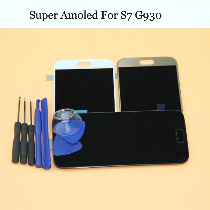 Супер AMOLED для samsung galaxy s7 G930 G930F Замена ЖК экрана черный белый золотой|Экраны