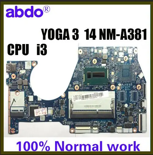 BTUU1 NM-A381 для lenovo YOGA 3 14 YOGA3 14 ноутбук материнская плата Процессор i3 5005U DDR3 тесты работы