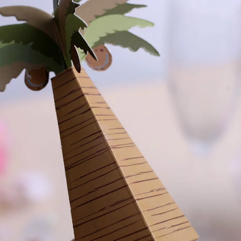 24pcs Rustic Wedding Favor Box Coconut Palm Tree Baby Shower Accessories boda Favors and Gifts | Дом и сад