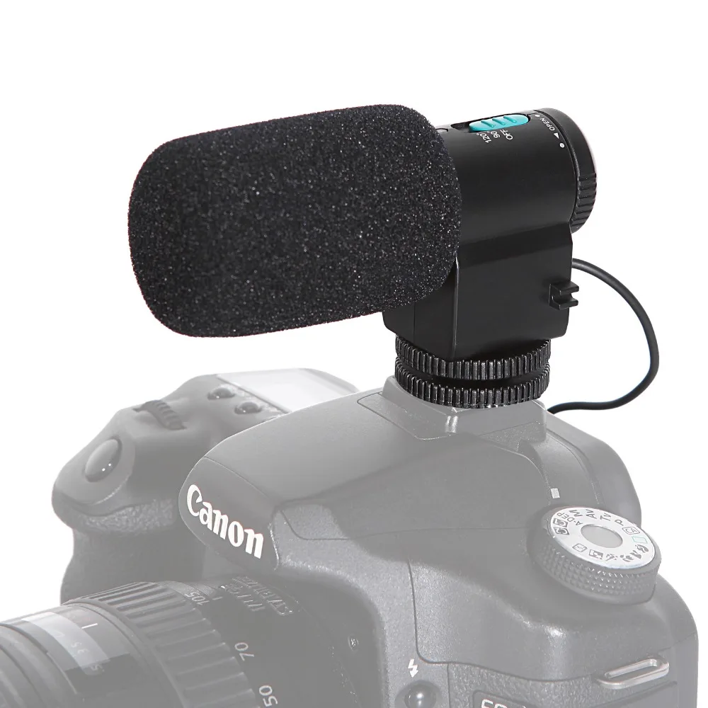 

3.5mm MIC Jack Mini External Black Directional Stereo Microphone Mic-109 For Canon/Nikon/Sony DSLR cameras & DV Camcorder
