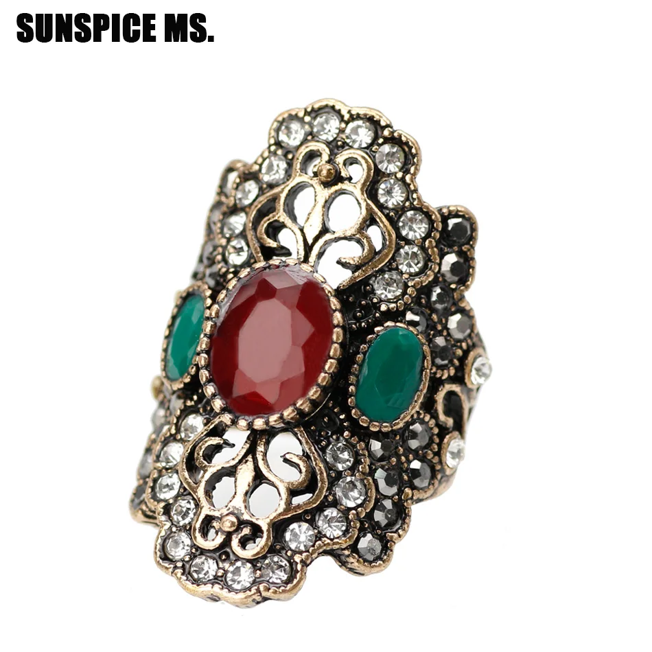 Богемные винтажные кольца для женщин античное золотистое круглое кольцо из