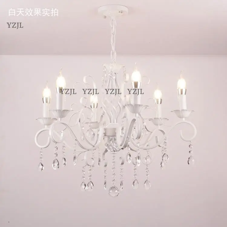 Хрустальная люстра для освещения лампа принцесса розовая девушка Романтическая