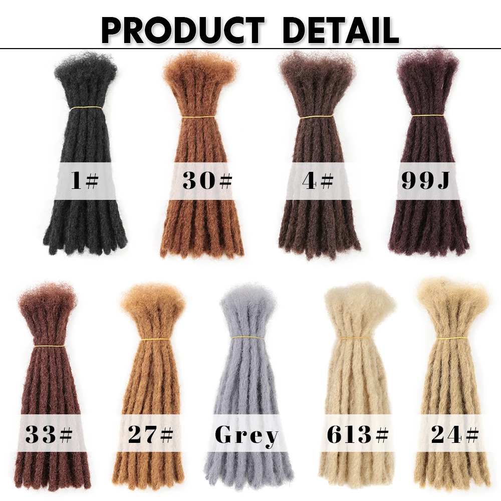 Genuine Dreadlocks Synthetic Handmade Pure Color  wigs Reggae Crochet Extension Hair Braids For Black Women or Men Hair Expo