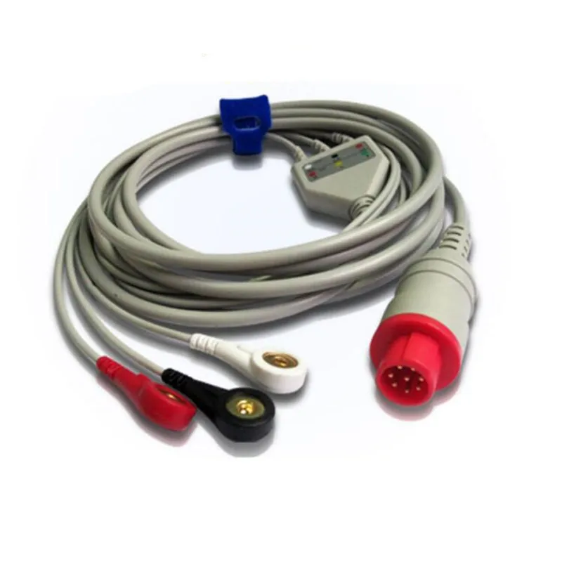 Совместим с Bionet BM3 цельный монитор пациента ECG кабель 3 провода Leadwires 6pin ecg для ЭКГ