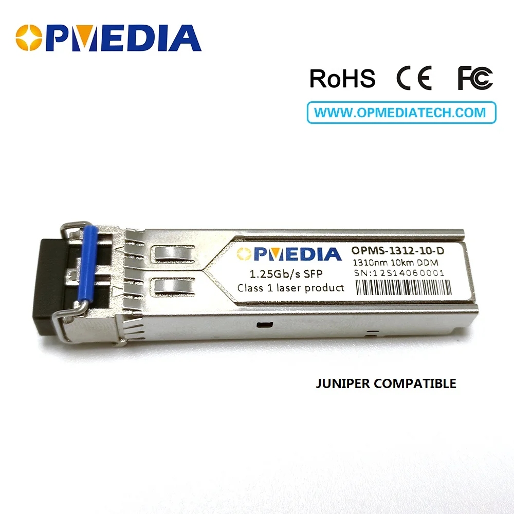 

JUNIPER compatible SFP-LX-SM,1.25G 1310nm 10KM SFP transceiver,1000base LX SFP optical module,DDM,LC connector,Free shipping