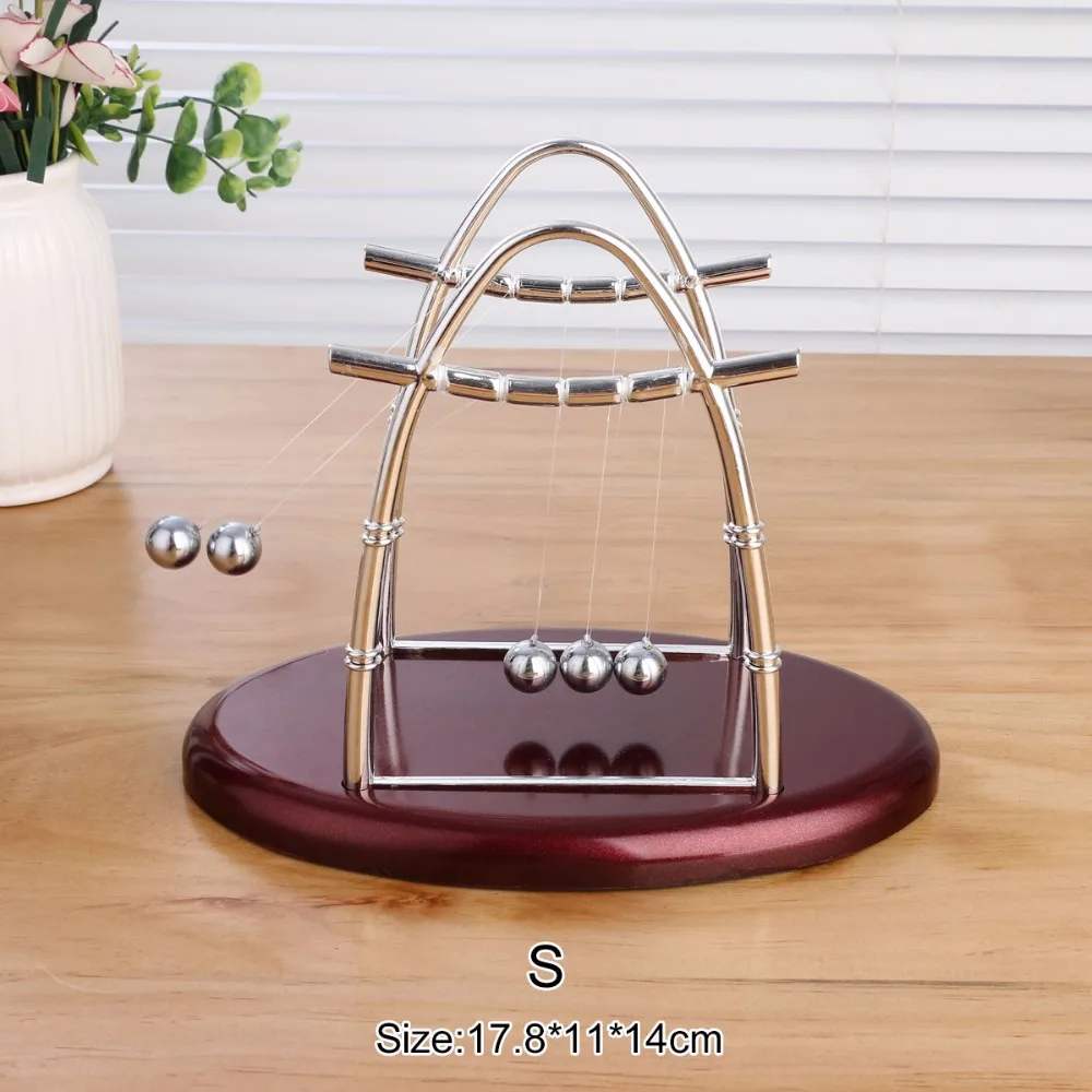 Characteristic Newtons Cradle Hot sale Newton Pendulum Red plastic base Steel ball Kids Educational Toy Desk Home Decor NC-A-S | Дом и сад