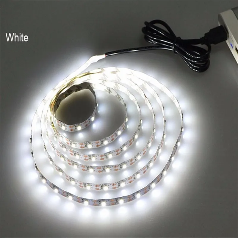 White USB 5 В 5050 светодио дный Светодиодные полосы SMD чехол для ноутбука Водонепроницаемый светодио дный гибкая лента теплый белый свет ТВ фон освещение подарок M3 - Испускаемый цвет: White