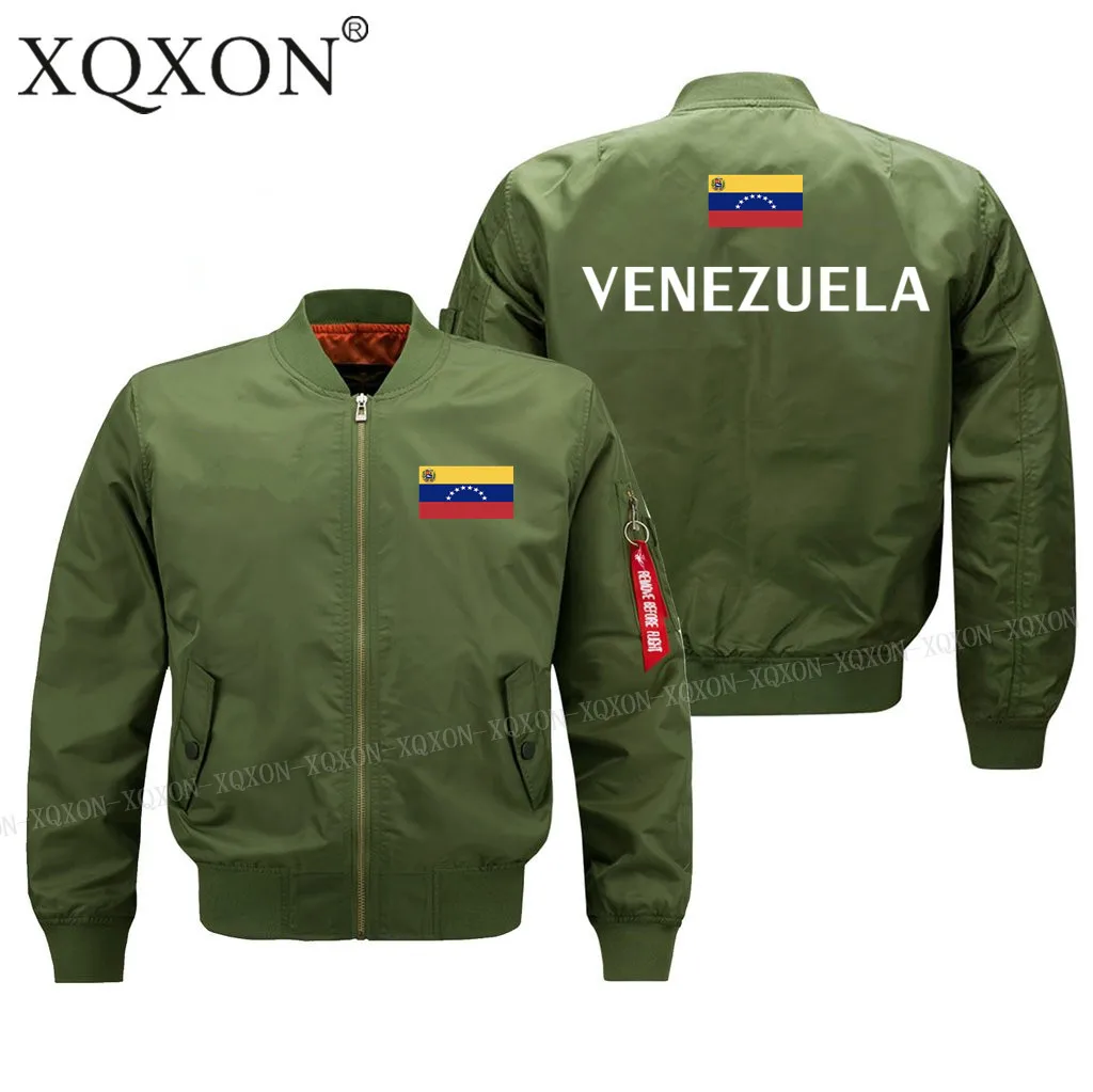 XQXON дизайн 2021 года пилотная куртка бомбер с флагом Венесуэлы в Военном Стиле