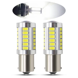 1 / 2pcs 1156 LED P21W 7506 BA15S 33SMD 5630 5730 LED Auto Brake Lights Car Reversing Lamp Reverse Bulbs Turn Signal Bulbs White
