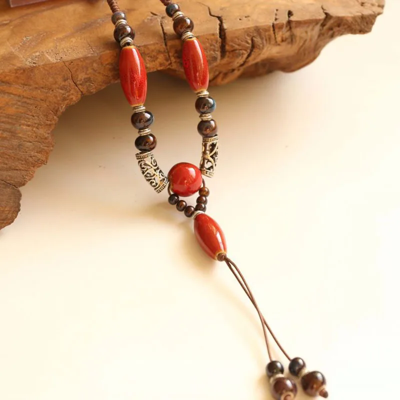 Винтажные квадратные керамические бусы подвески ювелирные изделия для женщин