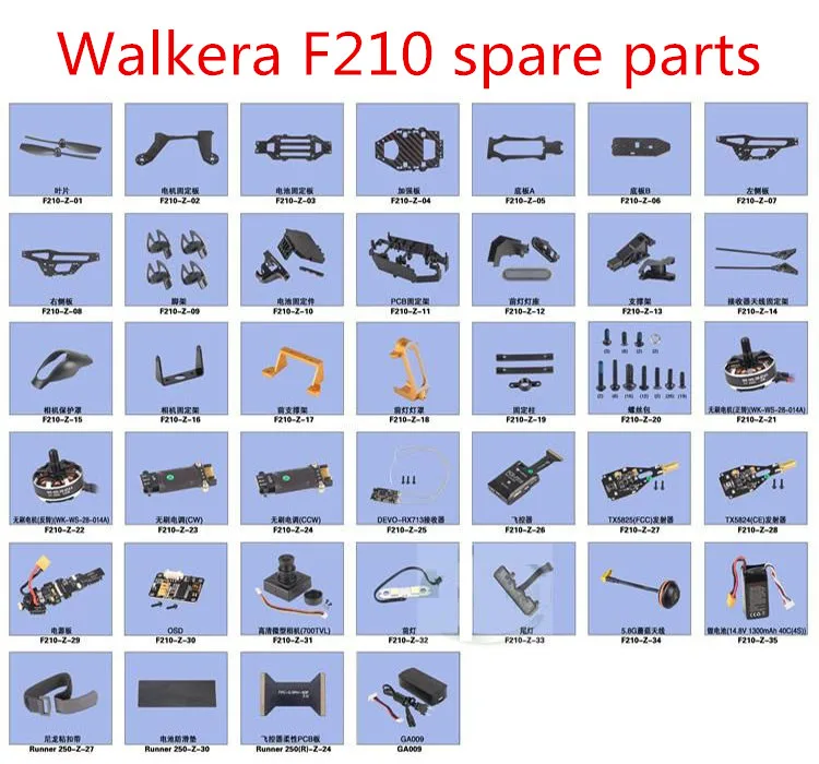 

Walkera F210 RC Quadcopter drone spare parts blade motor ESC Landing camera Power Board launcher receiver Flight controller etc