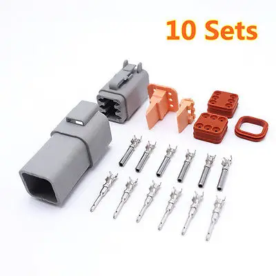 

Водонепроницаемый немецкий мужской/женский разъем, 6 штырьков, 10 шт.