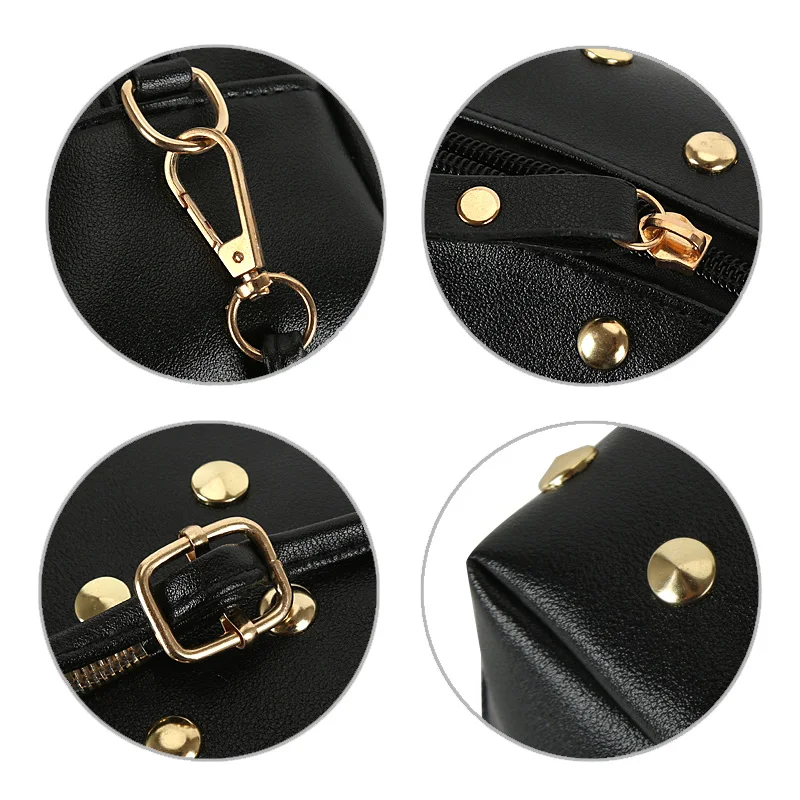 Женская сумка через плечо из ПУ кожи с заклепками | Багаж и сумки