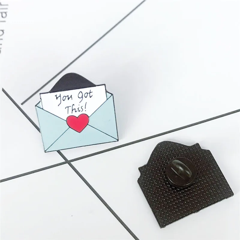 Любовь брошь в виде конверта для женщин Фиолетовый Синий простое джинсовое