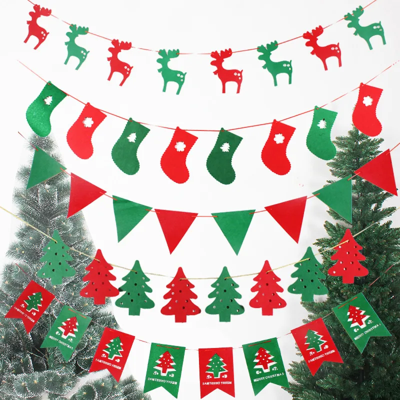 Рождественские висячие украшения флаги вымпел баннеры принадлежности для