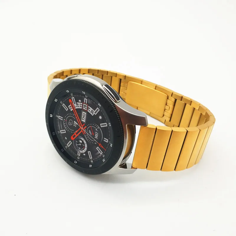 Gold 22 мм ремешок для samsung gear S3 классический Frontier из нержавеющей стали ремешок для Galaxy Watch 46 Ремешки для наручных часов для huawei Watch - Цвет ремешка: Gold