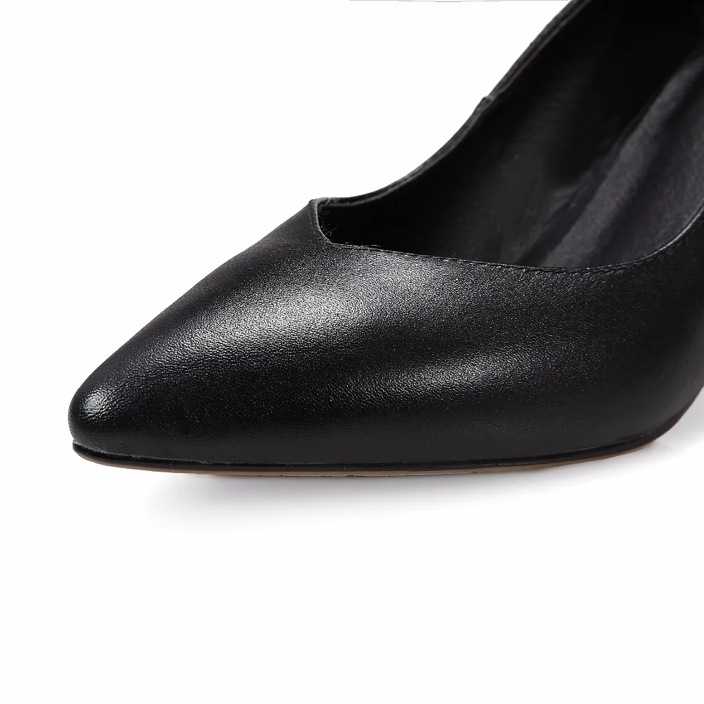 Туфли лодочки женские из натуральной кожи на высоком каблуке размеры 34 43|white shoes