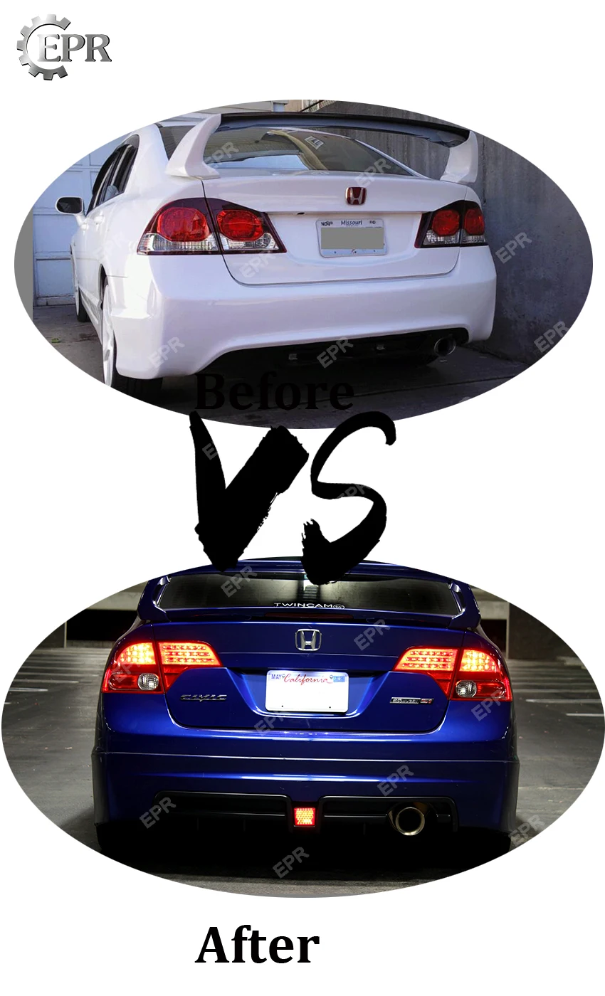 FRP диффузор для Honda 8th Gen Civic SI Mugen, задний диффузор из стекловолокна(только Civic FA USDM), комплект для тела, гоночная отделка, часть для Civic
