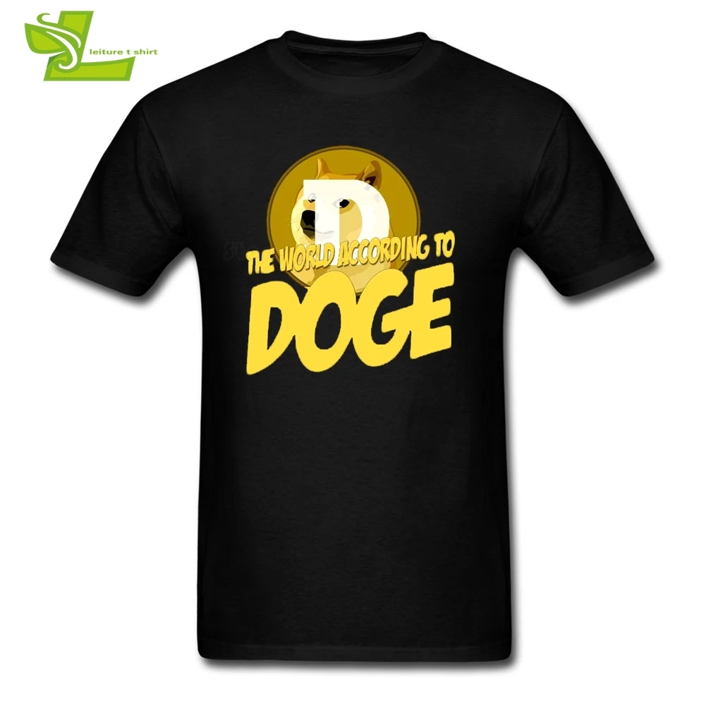 Футболка Dogecoin мужская с коротким рукавом и круглым вырезом Клубная тенниска