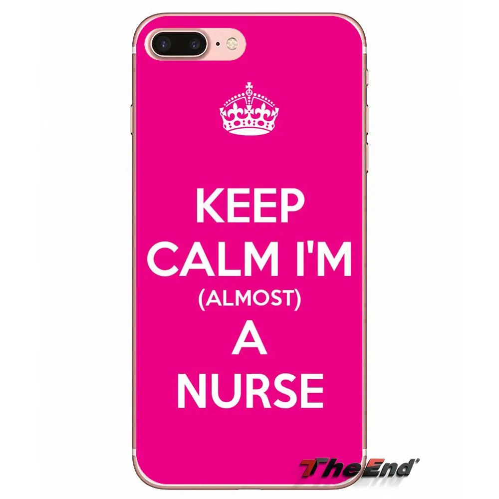 Keep Calm I'm медсестра Мягкий силиконовый чехол для iPhone X 4 4S 5 5S 5C SE 6 S 7 8 плюс samsung Galaxy J1