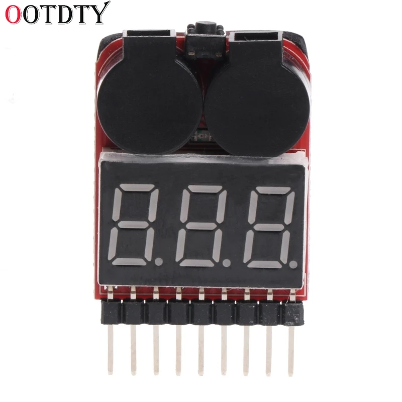 OOTDTY 1-8S Lipo/li-ion/Fe RC батарея для лодки 2 в 1 Тестер светодиодный низковольтный зуммер