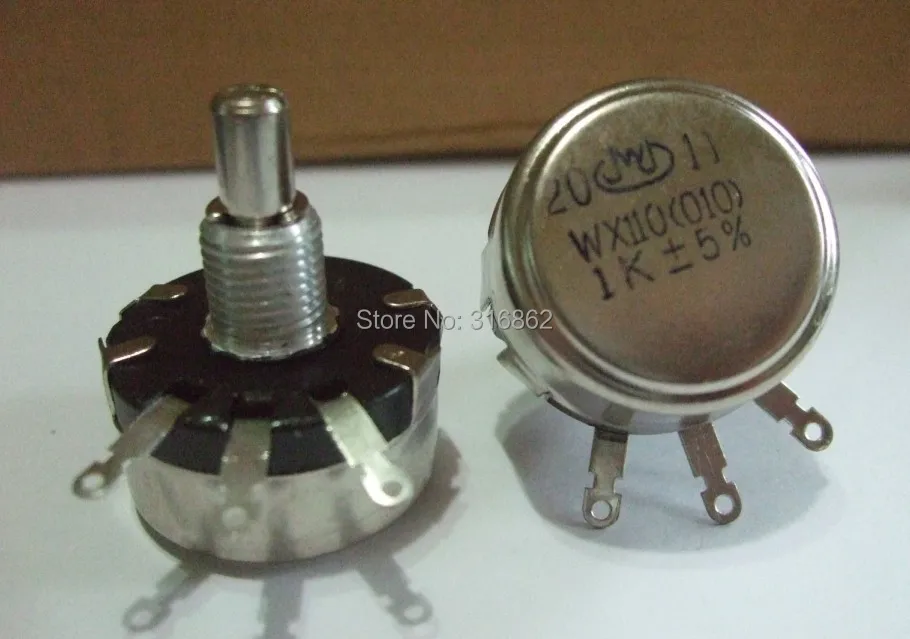 

Free Shipping 10PCS WX110 (010) 1K precision single-turn wirewound potentiometers 1W adjustable resisto-r 1K