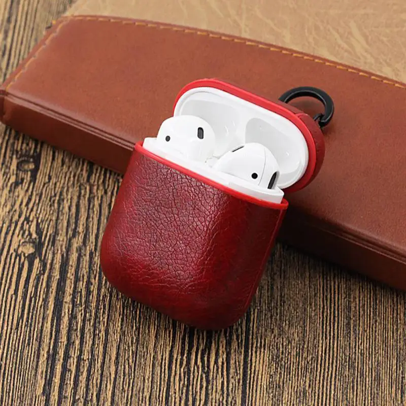 Чехол для наушников Airpods кожаный ремешок с кнопками чехол Аксессуары Защитный