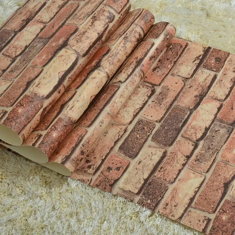 Настенные 3D обои в китайском стиле водонепроницаемые с имитацией кирпича и