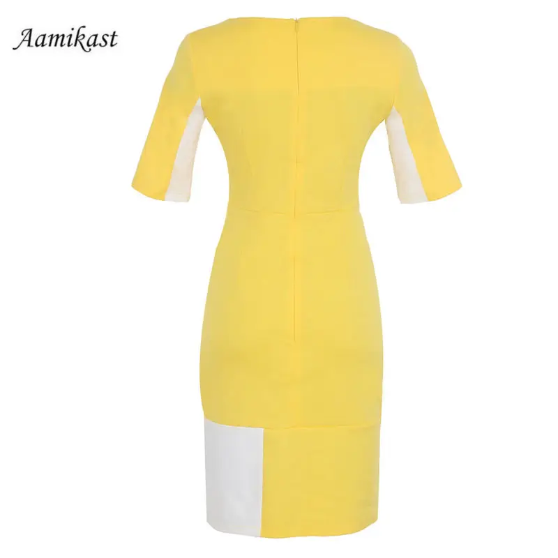 Aamikast женское элегантное лоскутное платье с квадратным воротником Vestidos летнее