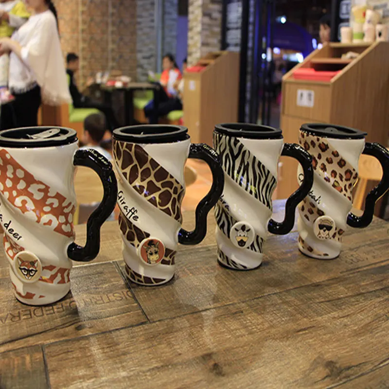 Креативные керамические кофейные кружки чашки для чая с ручкой
