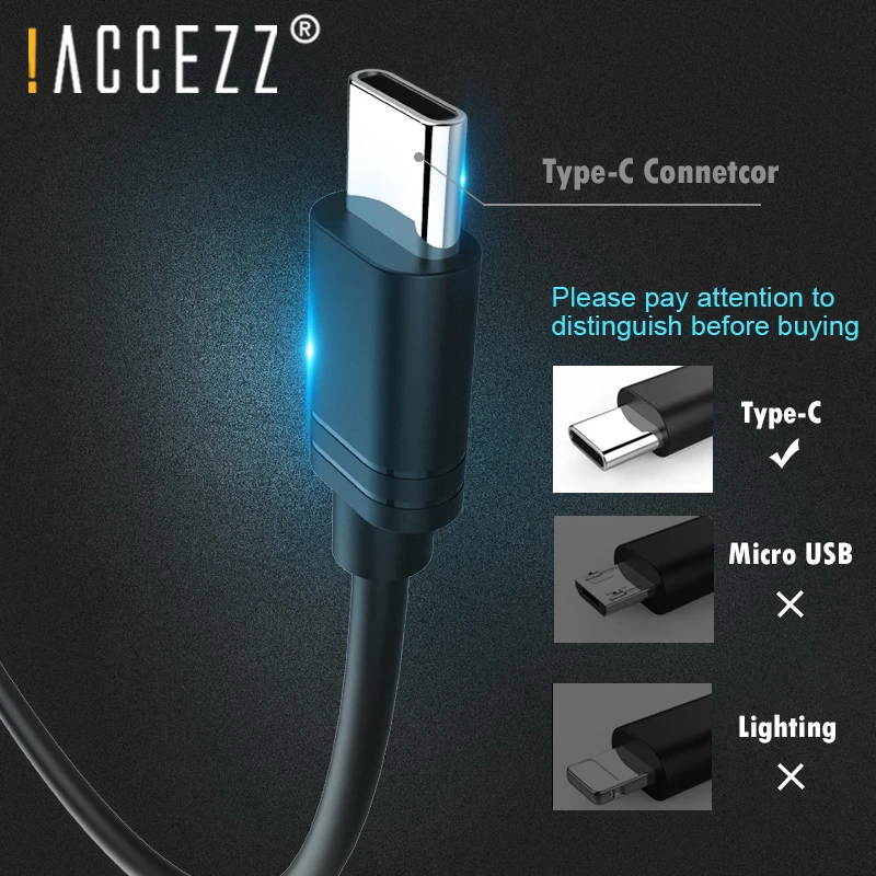 ! ACCEZZ USB кабель Тип C зарядный для Xiaomi 5 6 Samsung Gaxaly S8 S9 Plus шнур Oneplus кабели быстрой