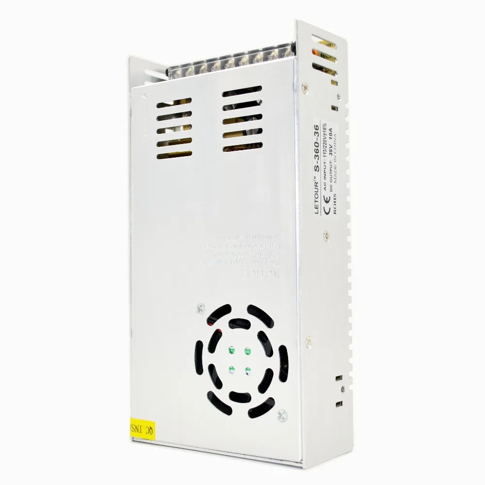 AC-DC 36V 10A 360W Power Supply LED Adapter AC110V-220V Transformer DC Driver Switching CE FCC Cert | Обустройство дома