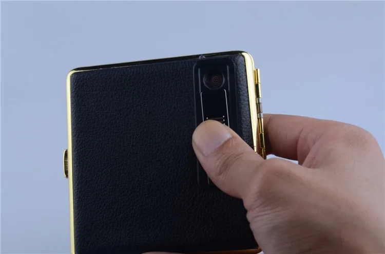 Бизнес pu кожаная сигаретная коробка с зажигалкой, USB зарядка Зажигалка металлический чехол для прикуривателя