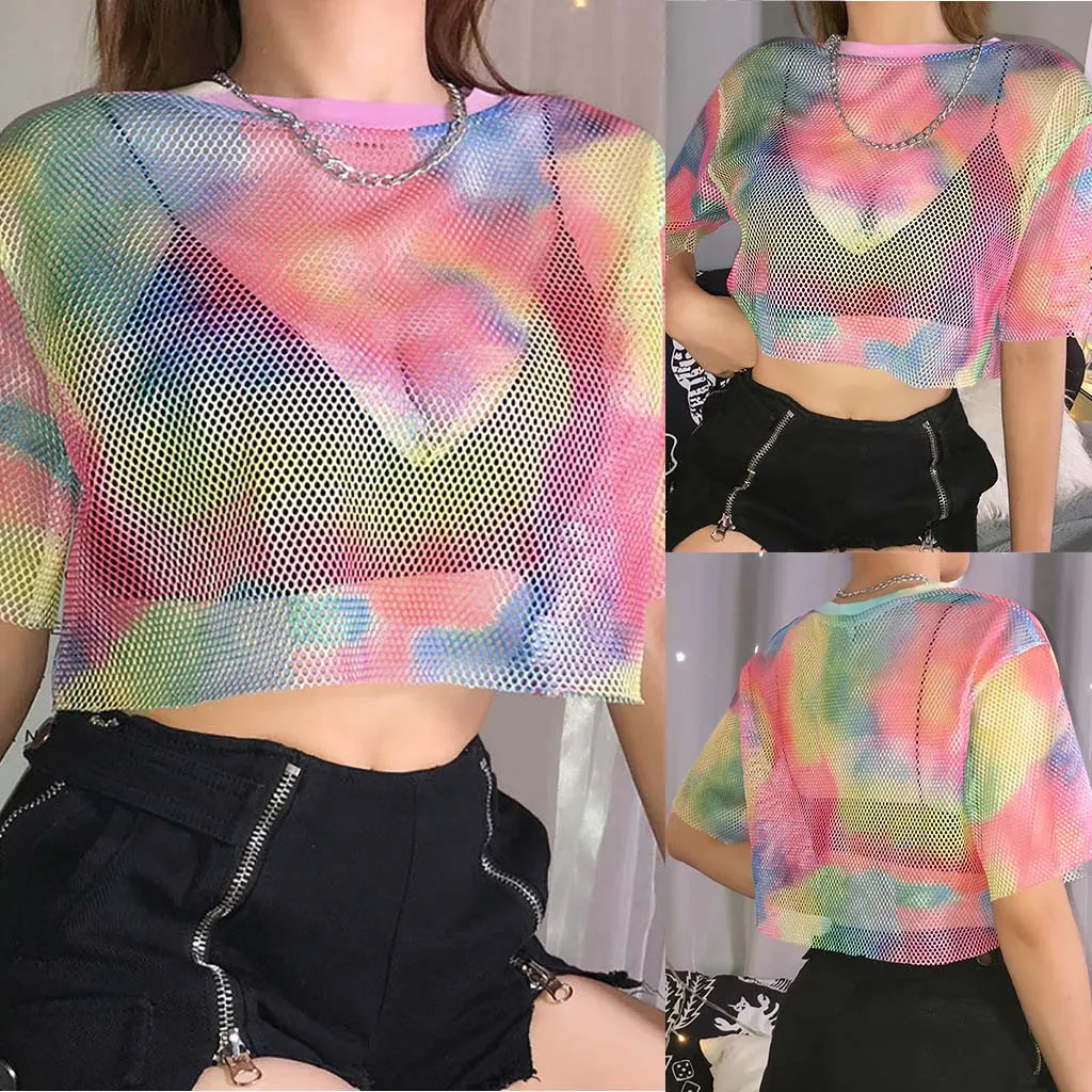 Сексуальные женские модные топы повседневные короткие с коротким рукавом