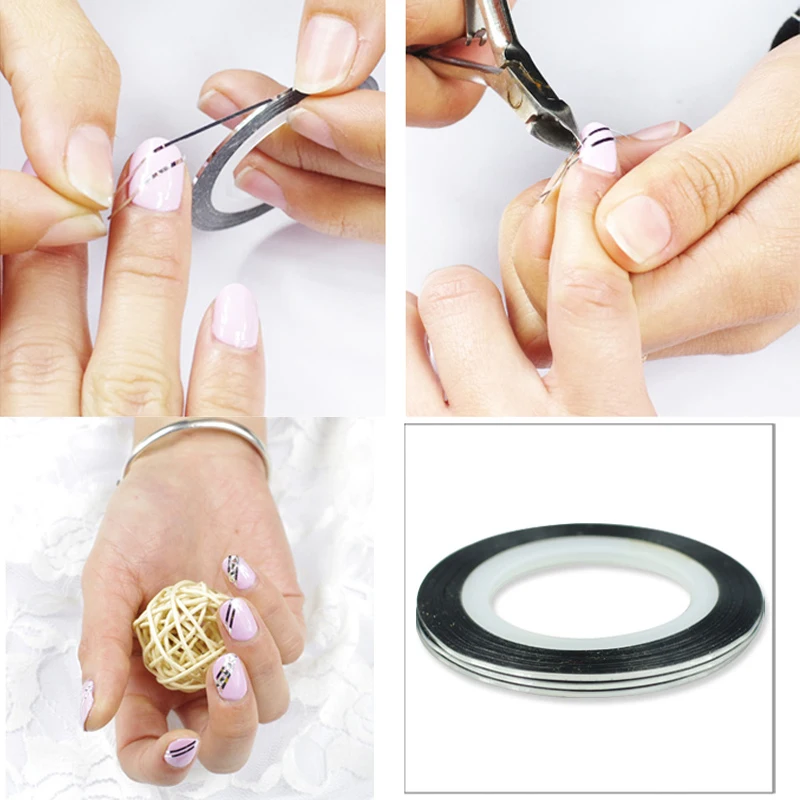 1set 10pcs Color Glitter Scrub Nail Striping Line Tape Sticker Self-Adhesive Decal Art DIY Tips For Polish Gel Manicure | Красота и