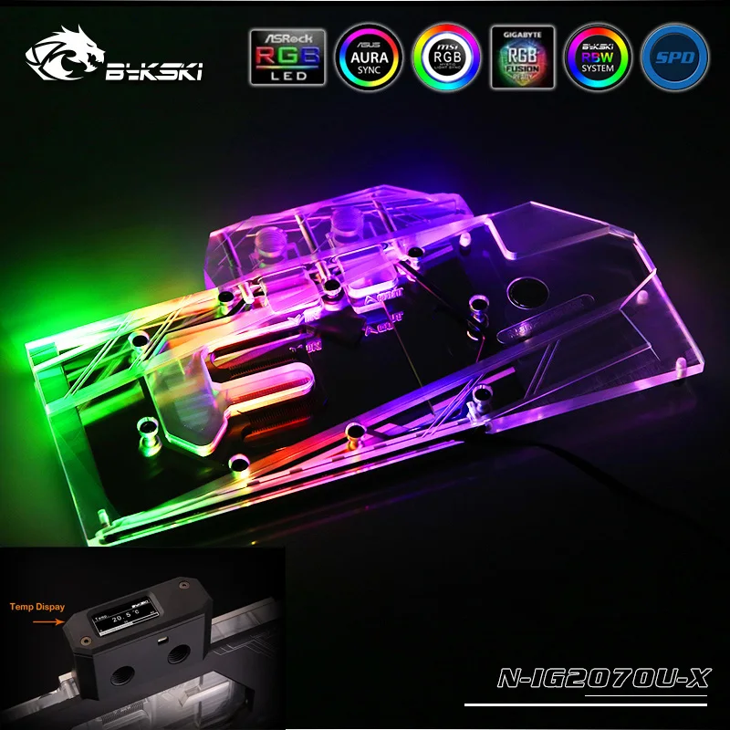 Bykski N-IG2070U-X VGA полное покрытие блок водяного охлаждения с RGB светодиодные наборы
