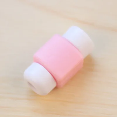 pink Симпатичные кабель Защита наушников для iPhone Sansung huawei Xiaomi USB Красочные Зарядное устройство кабель наушников Обложка protetor de Кабо - Цвет: pink