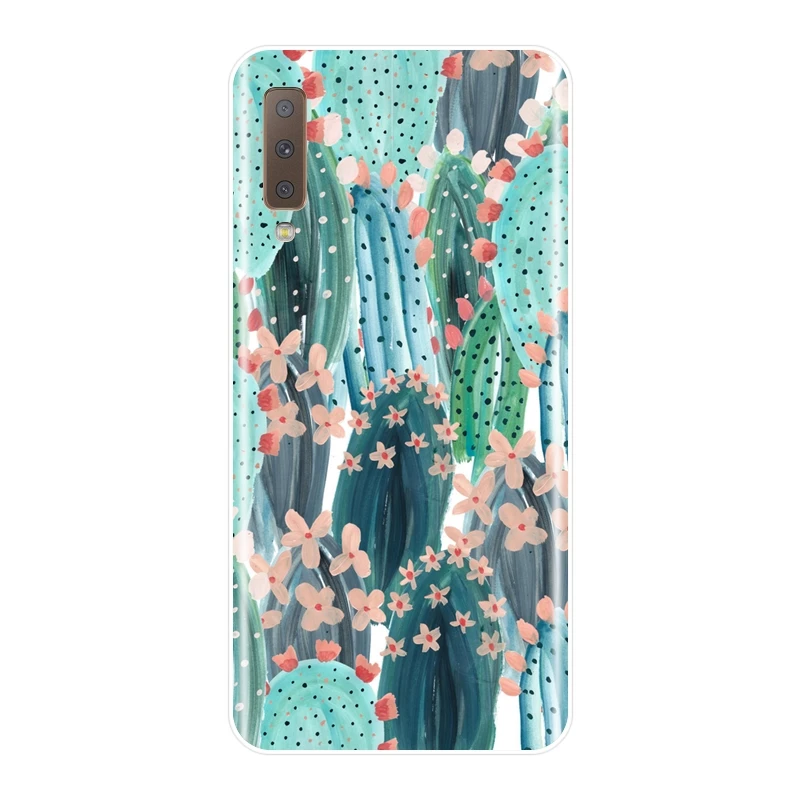 Чехол для телефона из силикона для samsung Galaxy A6 A8 плюс кактуса и мягкий чехол для задней крышки для samsung Galaxy A3 A5 A6 A7 A8