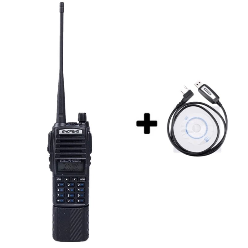 Add a program cable Baofeng UV-82 портативная рация 3800 мАч батарея Двухдиапазонная UV82 Pofung двухсторонняя радио портативная FM Ham трансивер - Цвет: Add a program cable