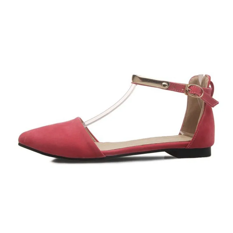 Сандалии женские из нубука с острым носком и металлической пряжкой размеры 34-46 |