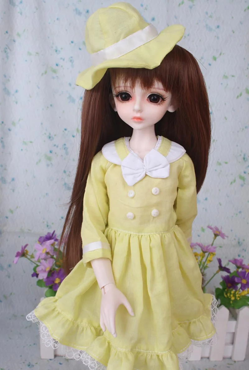 Новое поступление 1/3 1/4 1/6 BJD Кукла SD одежда желтое платье DIY для девочек подарок на