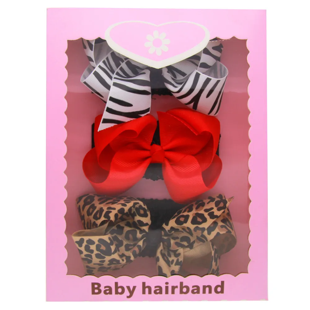 

Retail 1pcs/lot Leopard baby hairband three-piece in an exquisite package Kids hair band Headdress hair decoration