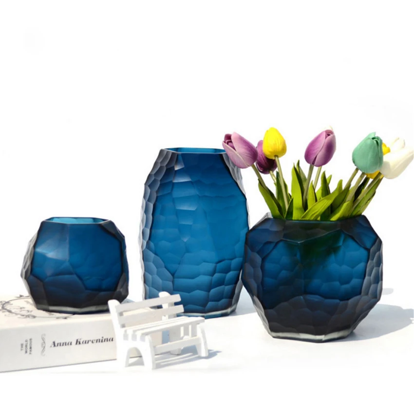 Ваза из резного стекла с ручной шлифовкой современный стиль ваза для цветов